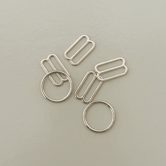 BH ring og skyder sæt – metal justeringsdele til stropper - Gaia Garn - 